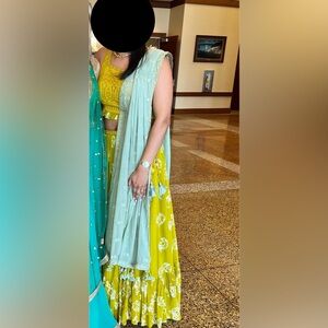 Shiburi Print Lengha